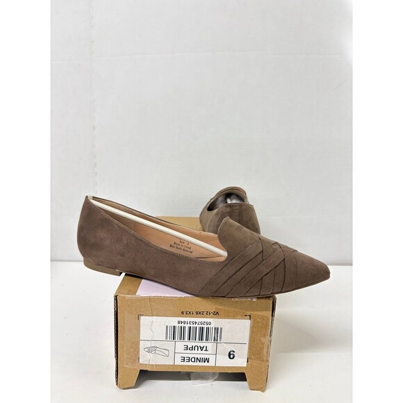 Journee Collection Women's Mindee Taupe Loafer Criss Cross Detail Slip On Sz 9M - Picture 1 of 6